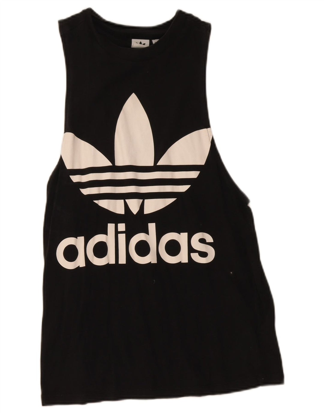 Adidas Mujer Gráfico Chaleco Top UK 12 Mediano Negro Algodón