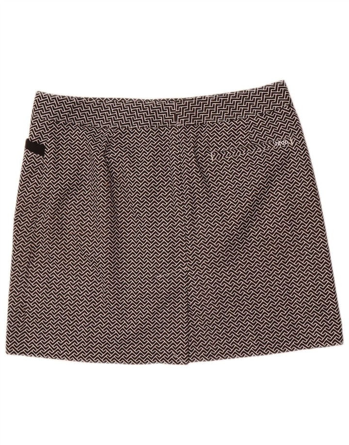Izod Minifalda de golf para mujer US 8 Mediana W32 Poliéster geométrico negro