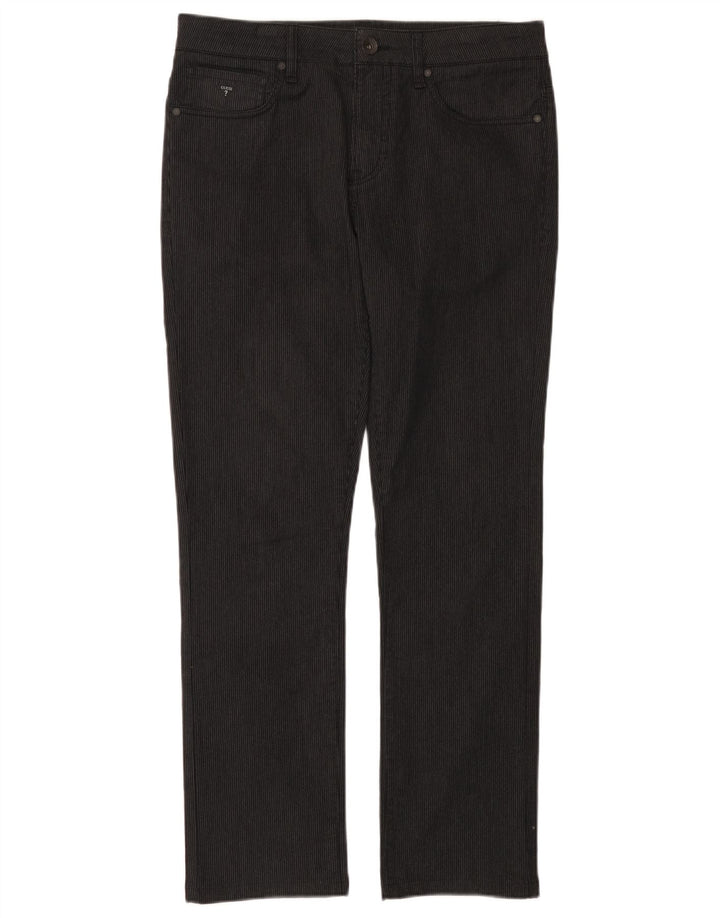 GUESS Pantalón casual recto para hombre W32 L30 Algodón a rayas negras
