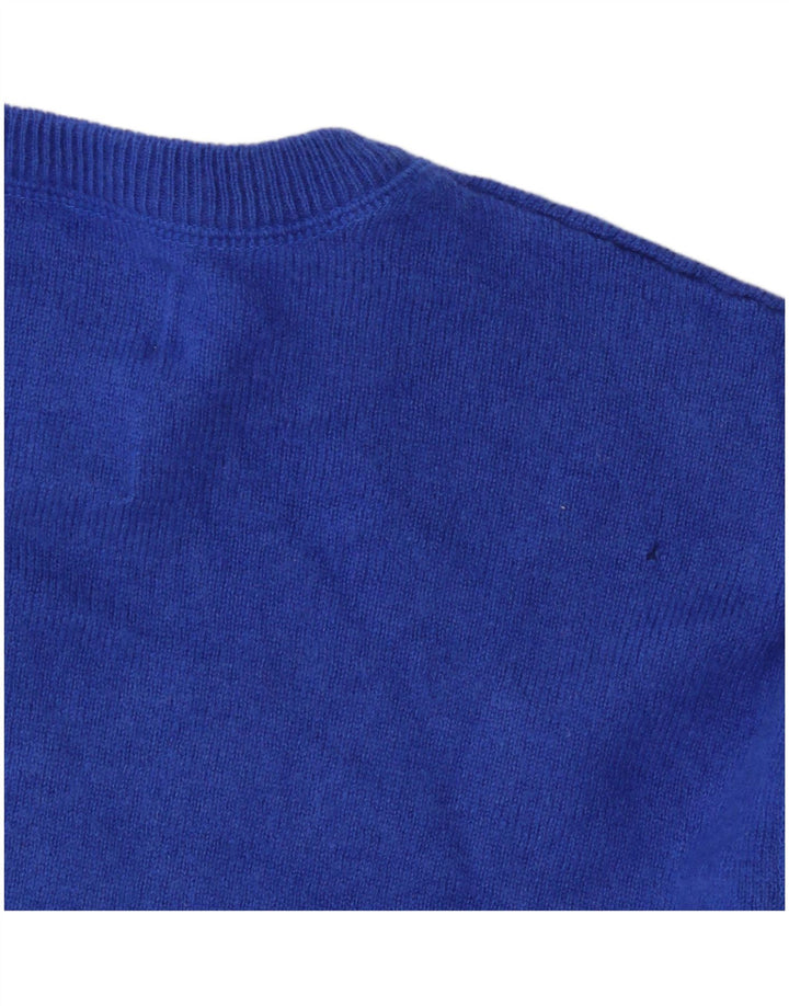 Marks & Spencer Jersey de cuello redondo para hombre de lana azul grande