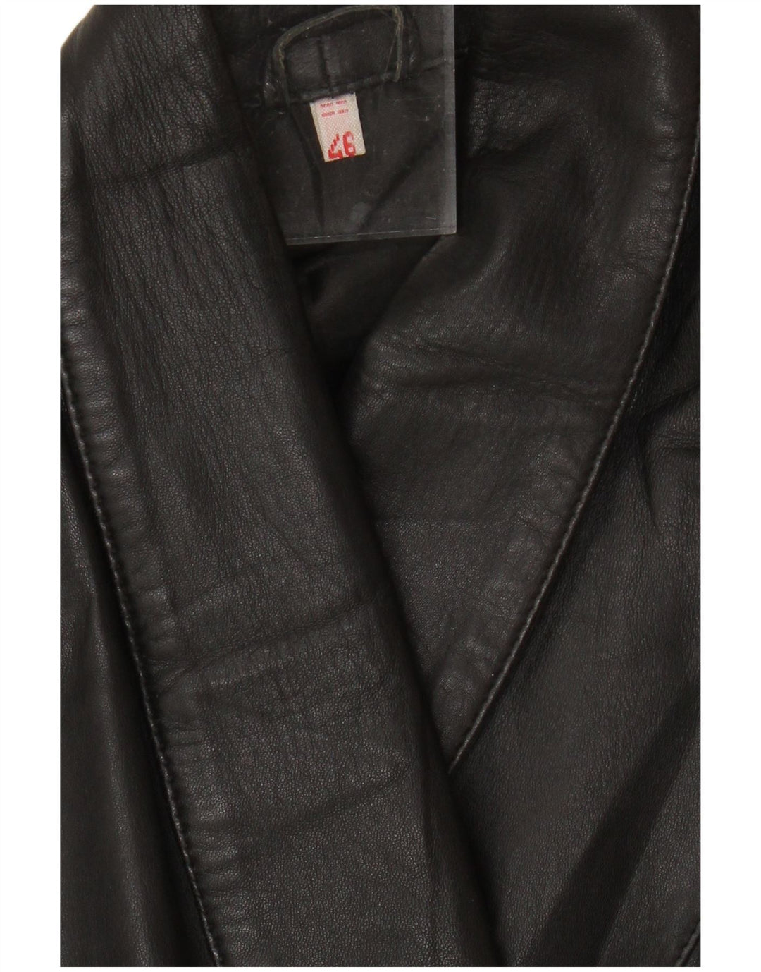 Vintage mujer chaqueta de cuero de gran tamaño EU 46 XL negro