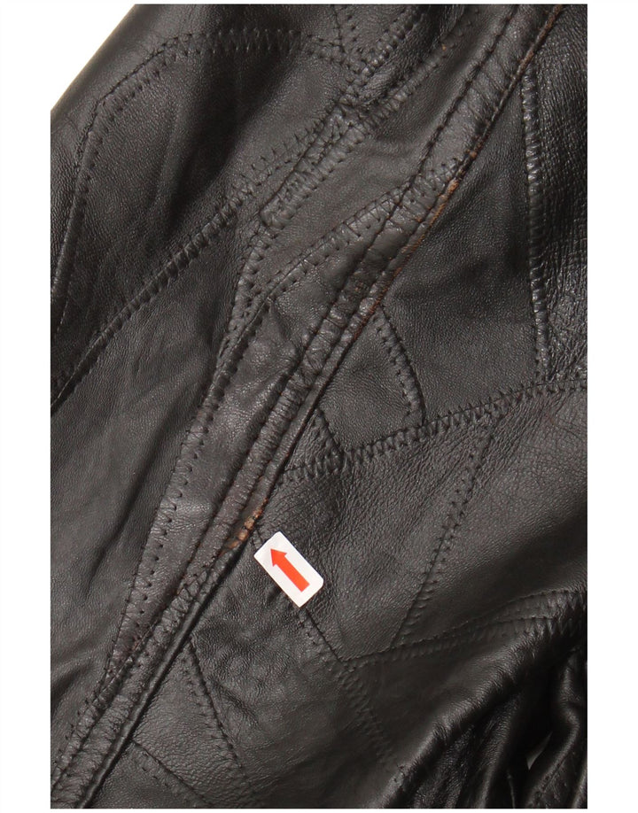 VINTAGE Chaqueta de cuero para hombre Reino Unido 40 Cuero negro grande