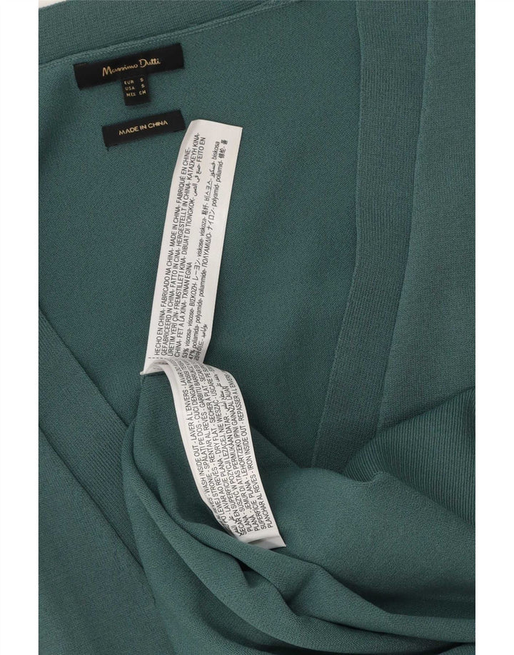 Massimo Dutti Jersey Cárdigan Extragrande Mujer UK 10 Small Viscosa Verde