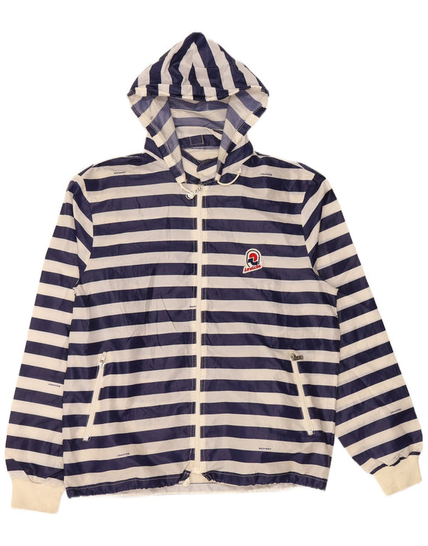 INVICTA Chaqueta impermeable con capucha para hombre UK 40 Large Poliéster a rayas azul marino