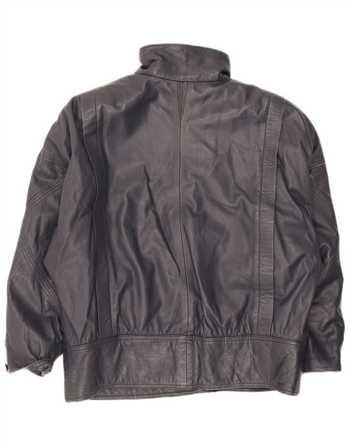 Chevignon Chaqueta de cuero para mujer UK 46 Grande Azul marino