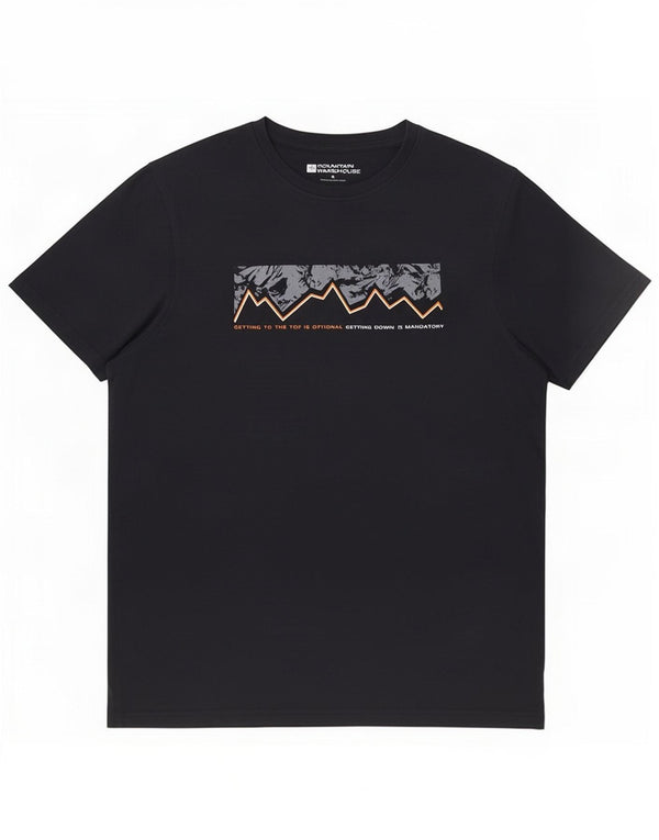 Mountain Warehouse Camiseta gráfica para hombre Top Algodón azul marino mediano