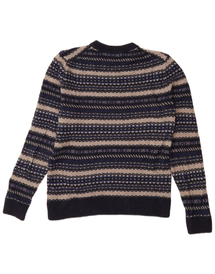 Marks & Spencer - Jersey de cuello redondo para hombre, talla pequeña, color azul marino a rayas
