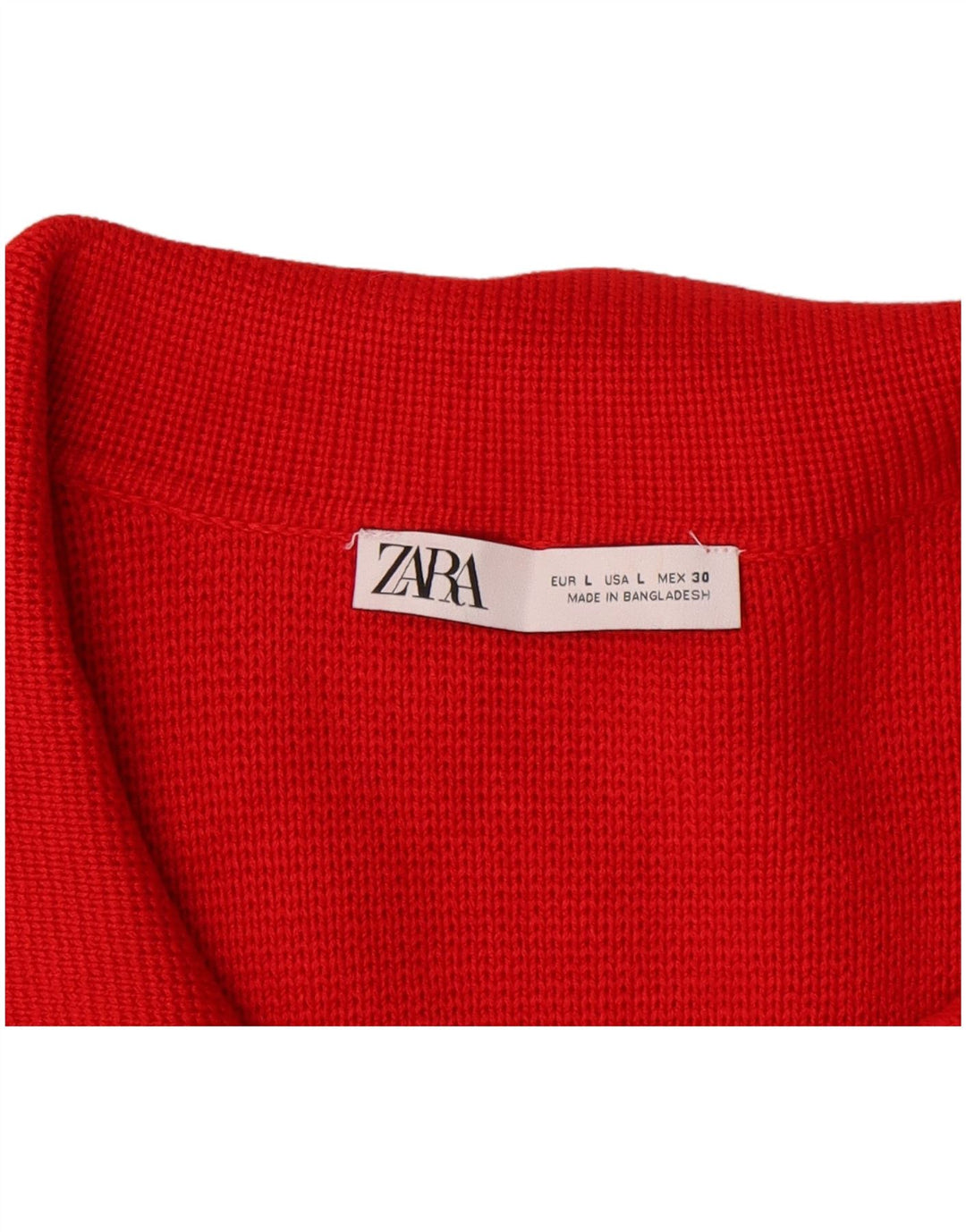 Zara Mujer Cárdigan Suéter UK 46 Large Viscosa Roja