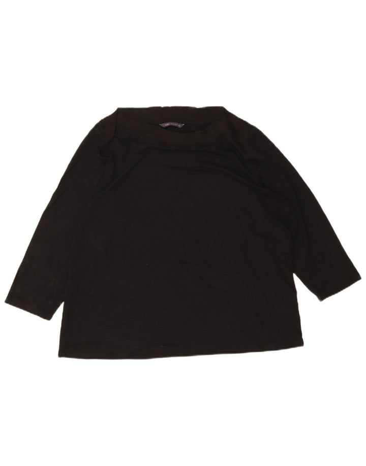 Marks & Spencer Top para mujer manga 3/4 UK 40 XL Viscosa negra