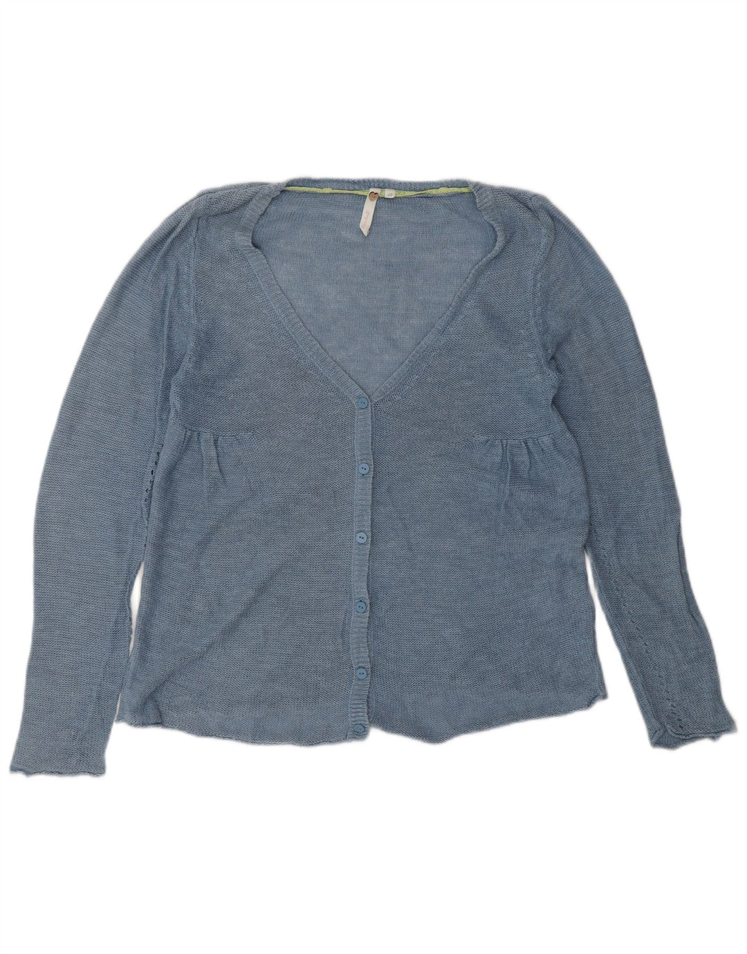 WHITE STUFF Suéter tipo cárdigan para mujer UK 10 Small Blue Linen