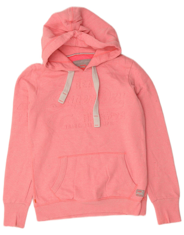 Superdry Jersey con capucha gráfica para mujer Reino Unido 10 Small Pink Cotton