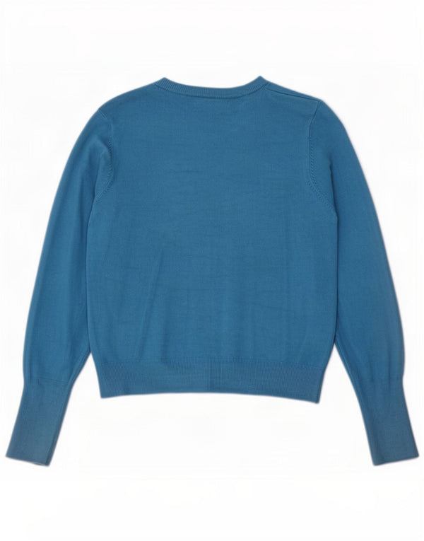 Marks & Spencer Suéter tipo cárdigan corto para mujer UK 10 Small Turquesa Viscosa