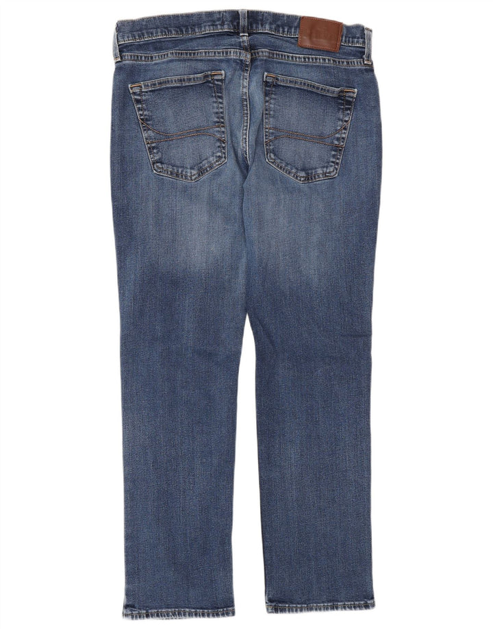 HOLLISTER Vaqueros rectos ajustados para hombre W34 L30 Algodón azul
