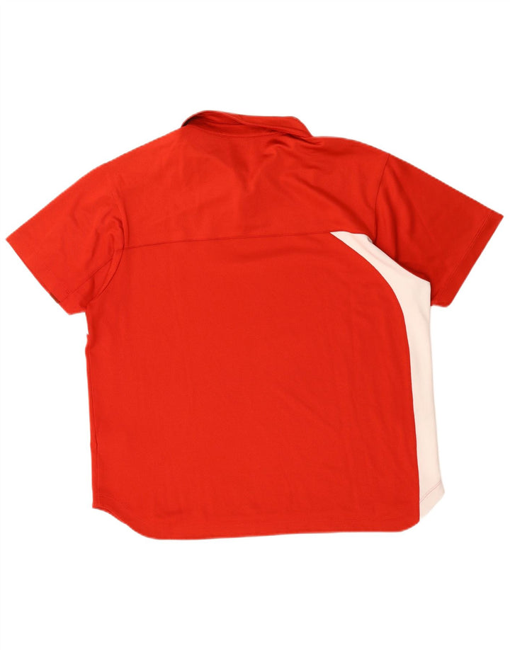 Fila Polo para hombre de poliéster con bloques de color rojo grande