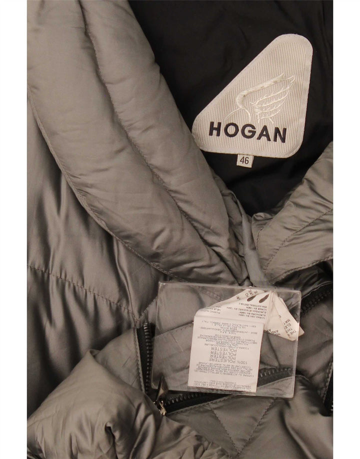 Hogan Mujer Chaqueta Acolchada IT 46 Poliéster Gris Grande