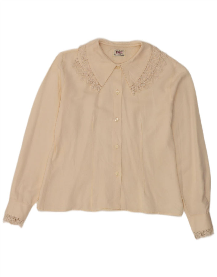 Sisley Blusa camisera para mujer UK 44 Mediana Off White Floral
