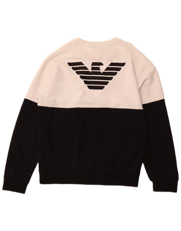 EMPORIO ARMANI Sudadera gráfica para mujer Jersey UK 40 XL Bloque de color negro