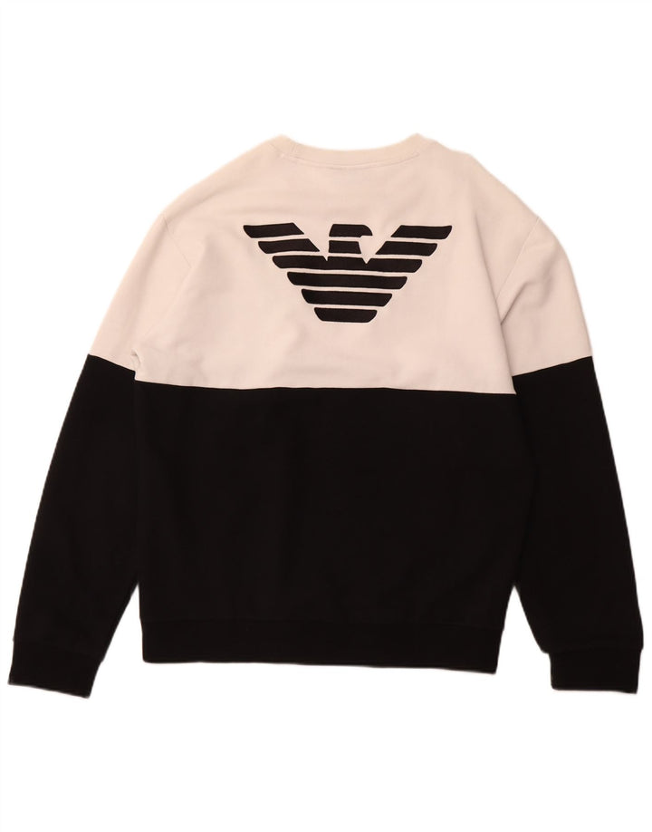 EMPORIO ARMANI Sudadera gráfica para mujer Jersey UK 40 XL Bloque de color negro