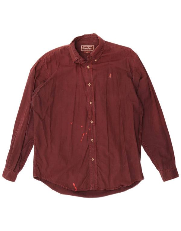 Marlboro Classics Mens Shirt Large Maroon