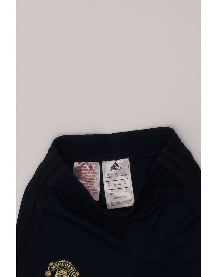 ADIDAS Pantalones cortos deportivos Manchester United para bebés de 12 a 18 meses, azul marino