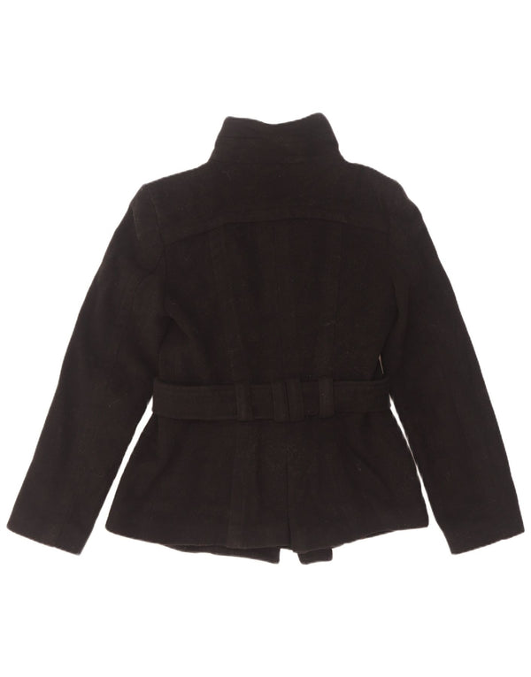Zara Mujer Chaquetón UK 6 XS Lana Negra