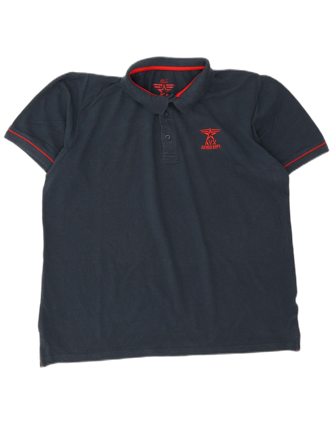 Avirex Polo para hombre grande azul marino
