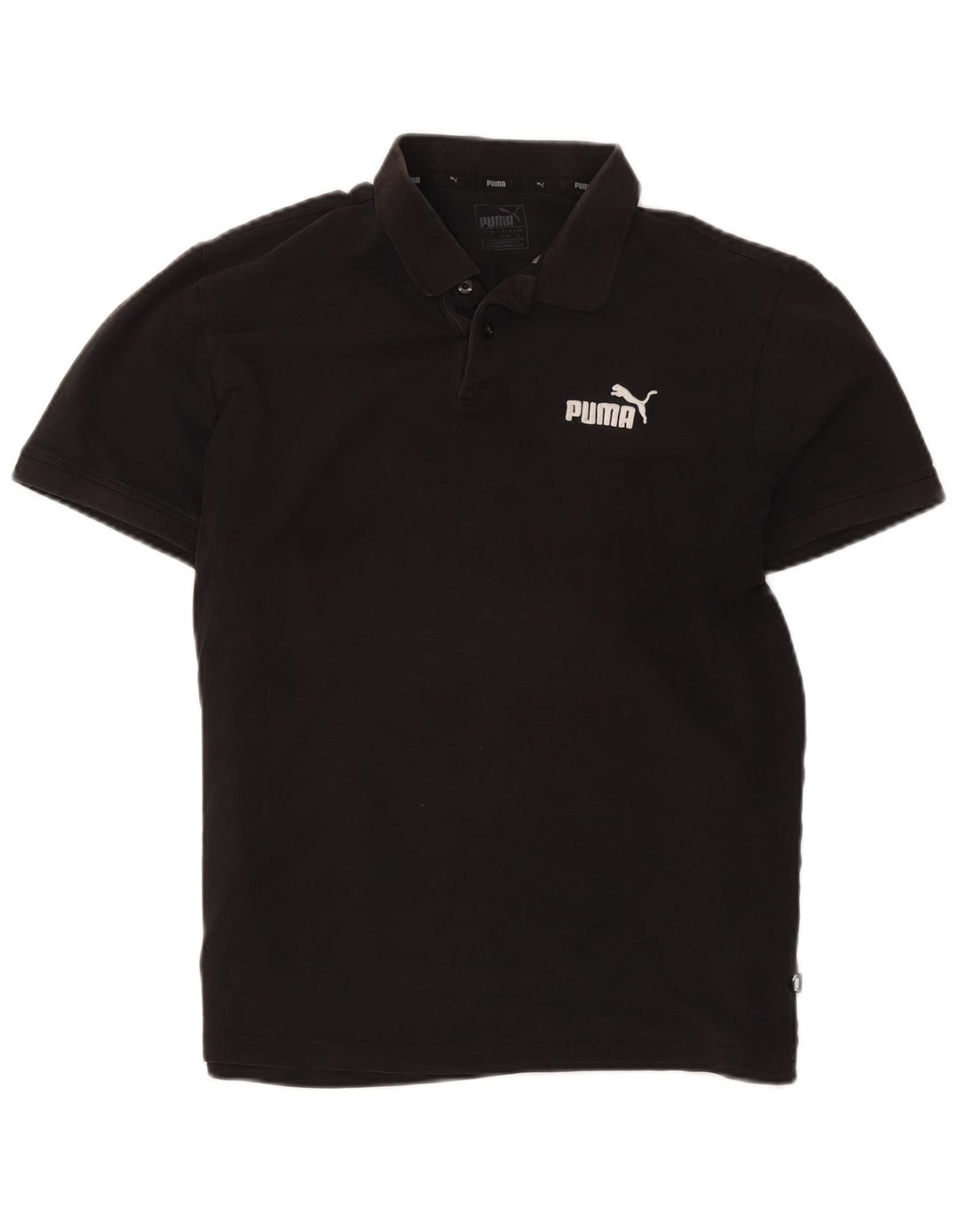 Puma Polo para hombre grande de algodón negro