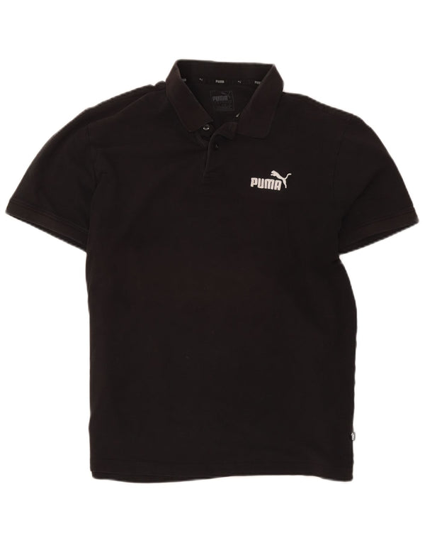 Puma Polo para hombre grande de algodón negro