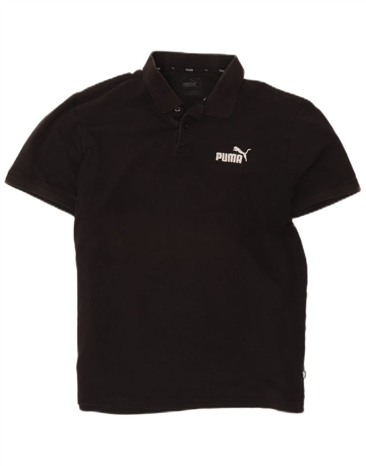 Puma Polo para hombre grande de algodón negro