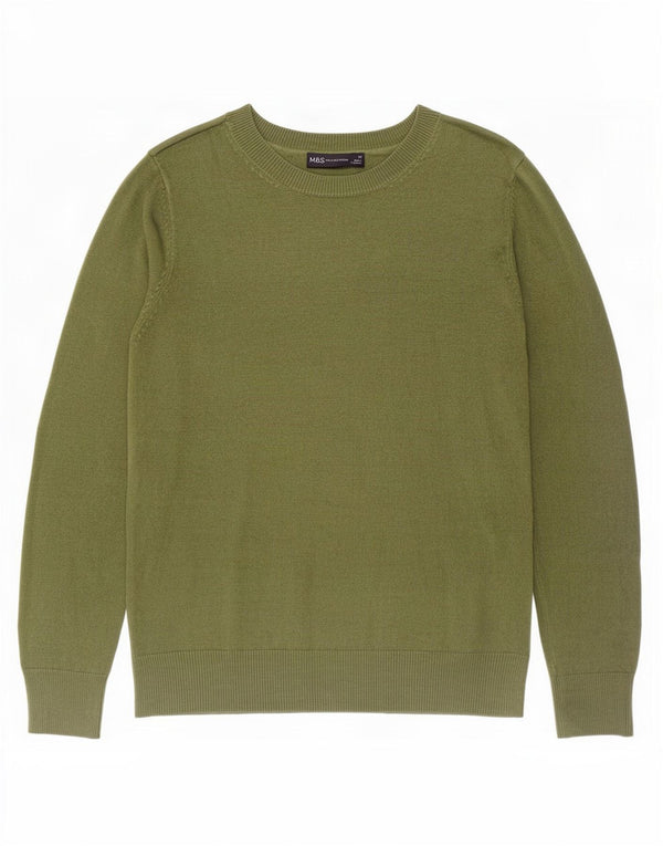 Marks & Spencer Jersey de cuello redondo para mujer UK 40 Acrílico verde medio