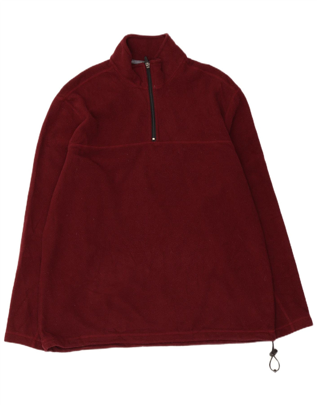 Eddie Bauer Jersey de forro polar con cuello y cremallera para hombre, poliéster granate grande