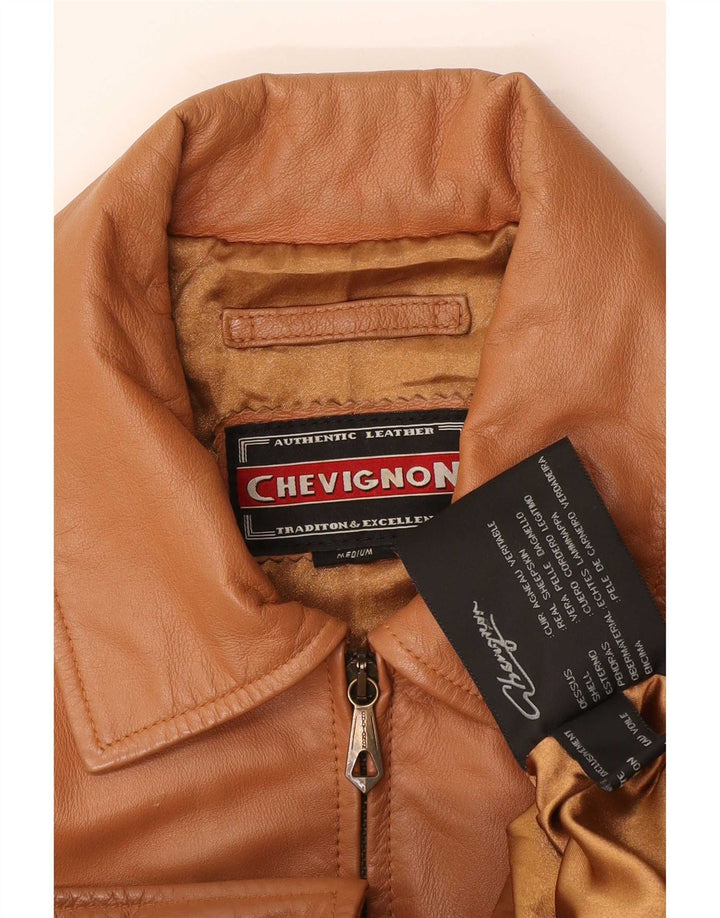 Chevignon Chaqueta de cuero para hombre UK 38 Marrón medio