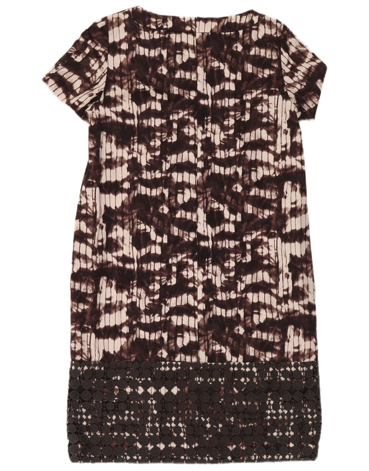 Max Mara Vestido recto con estampado abstracto para mujer, talla 40, tamaño mediano, color burdeos