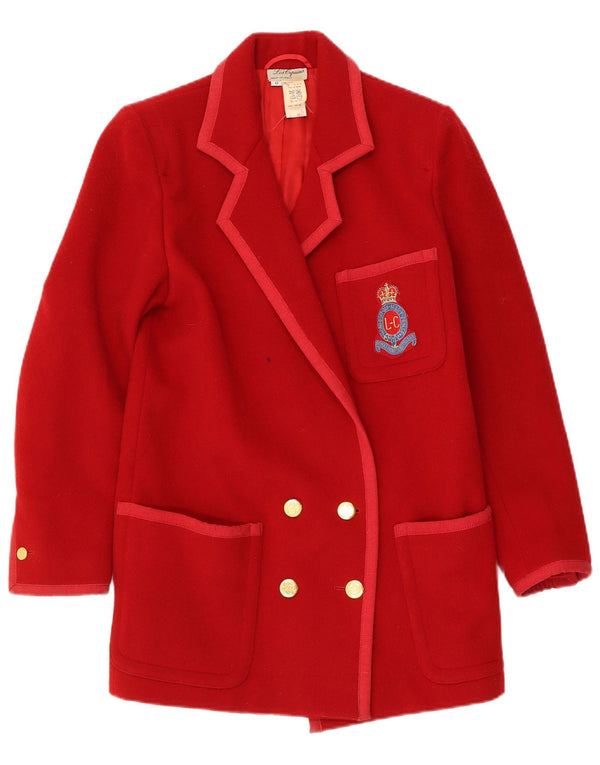 Les Copains Abrigo cruzado para mujer UK 10 Small Red Wool