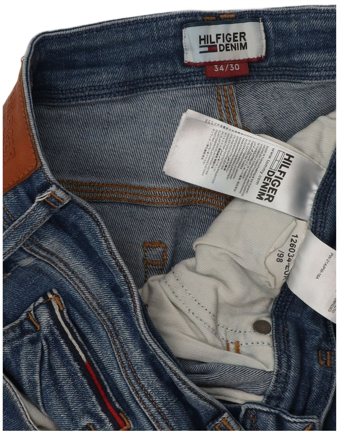 TOMMY HILFIGER Vaqueros Bootcut para hombre W34 L28 Algodón azul