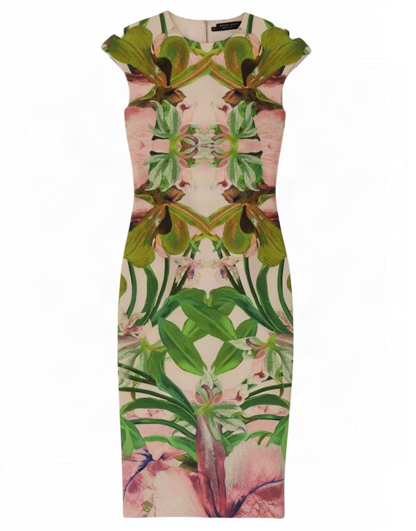 Ted Baker Vestido ajustado para mujer Talla 1 XS Poliéster floral multicolor