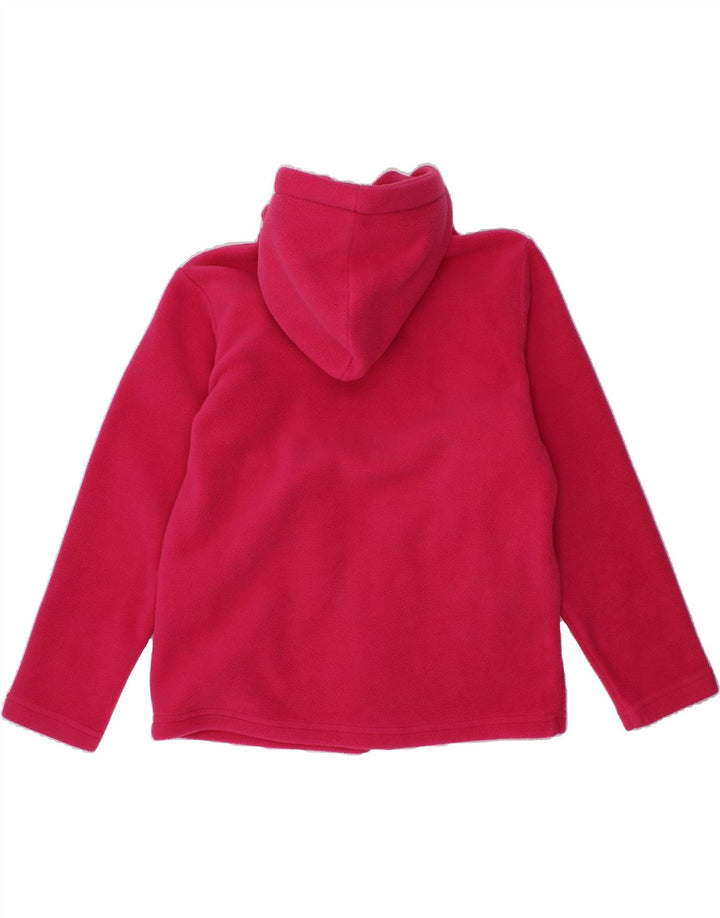 BRUGI Girls Hooded Fleece Jacket 7-8 Years Pink Polyester Vintage Brugi and Second-Hand Brugi from Messina Hembry 