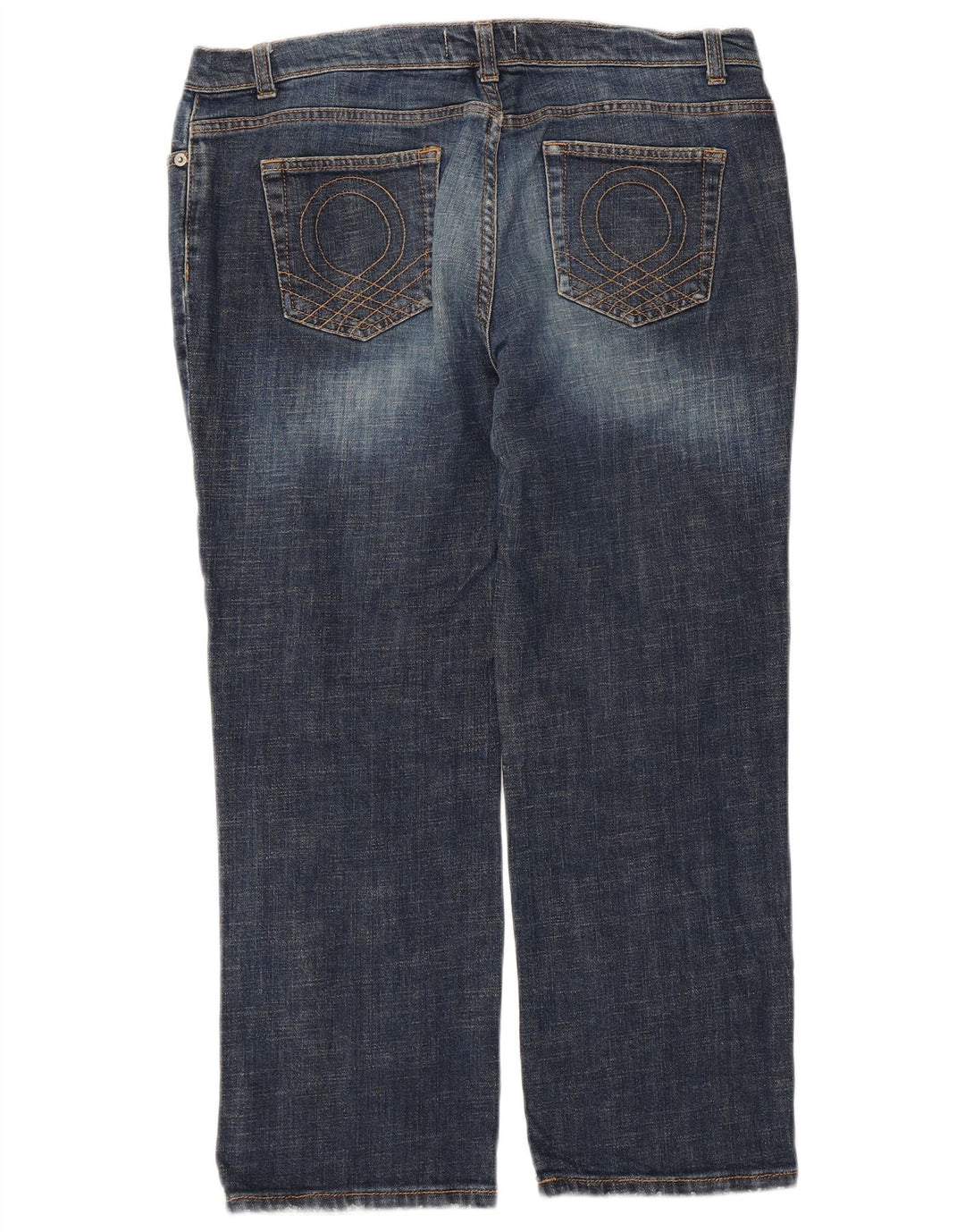 Benetton Vaqueros Cropped Mujer W34 L25 Azul