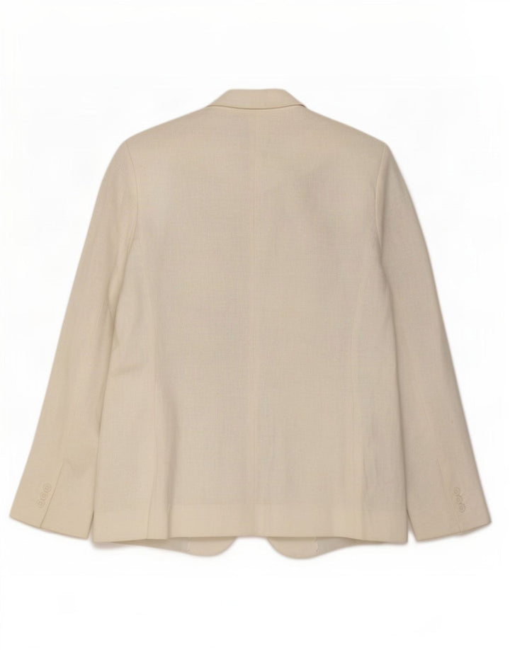 Marks & Spencer Chaqueta tipo blazer con 1 botón para mujer, talla 40, color blanco