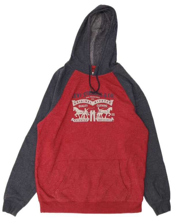 Levi's Jersey con capucha y corte estándar para hombre, talla grande, color rojo