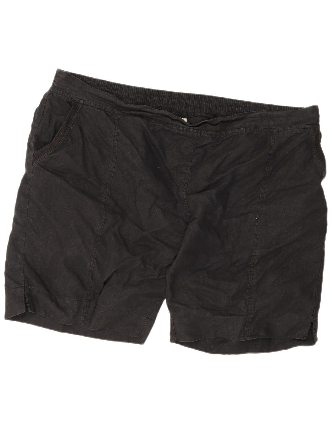 Marks & Spencer Pantalones cortos chinos para hombre W52 5XL Lino negro