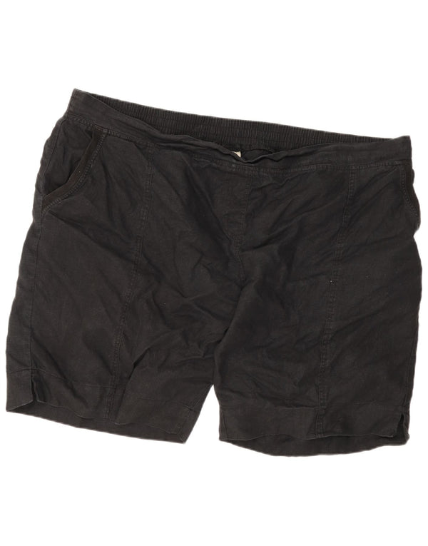Marks & Spencer Pantalones cortos chinos para hombre W52 5XL Lino negro