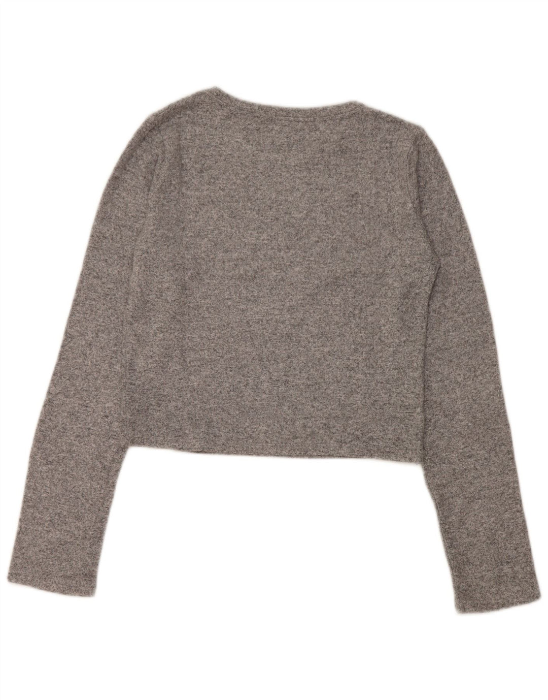 Zara Mujer Crop Top Manga Larga UK 44 Grande Gris
