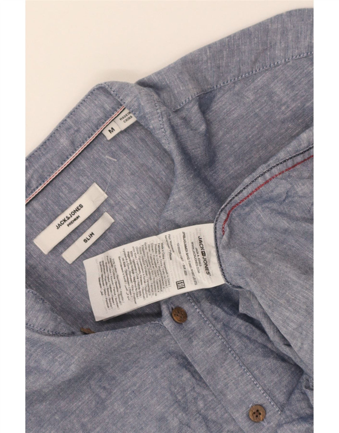 Jack & Jones Hombre Slim Fit Camisa tipo jersey de algodón moteado en azul medio