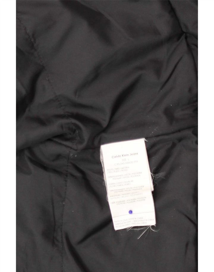 Calvin Klein Jeans Chaqueta Bomber para Mujer UK 46 Grande Poliamida Negra