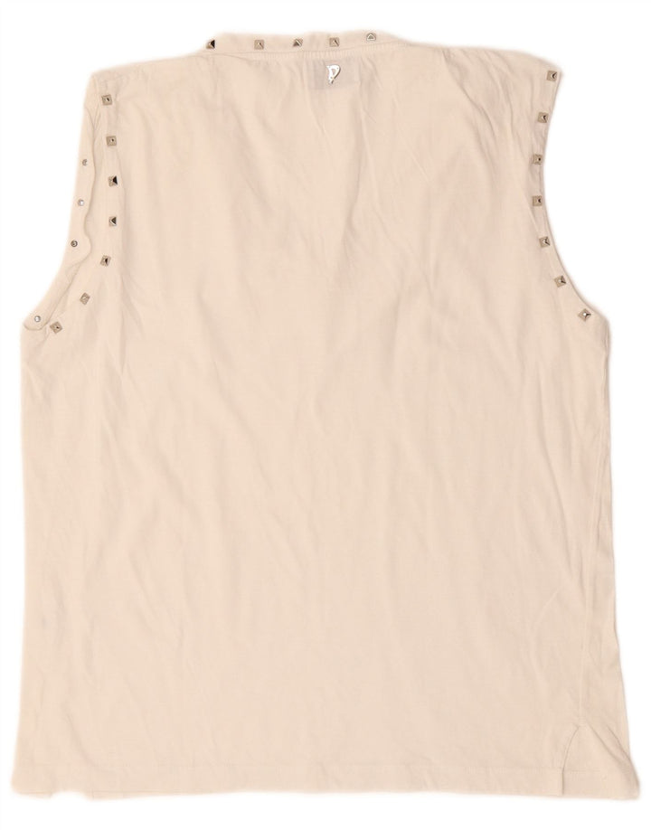 Dondup Blusa sin mangas para mujer UK 44 Medium White