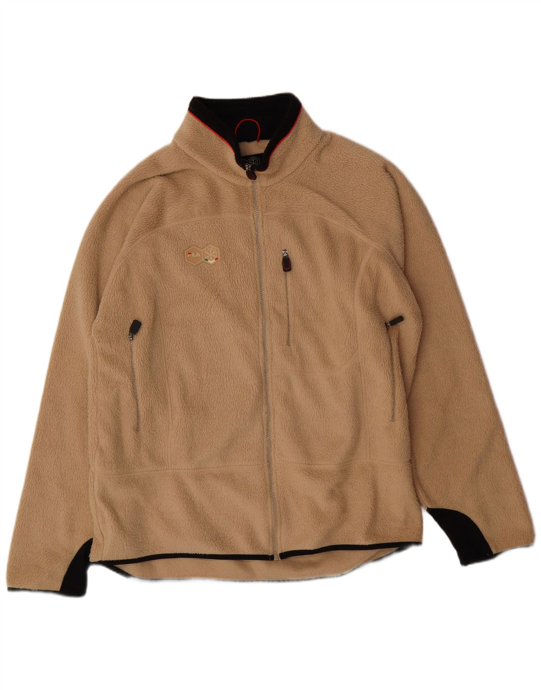 FILA Chaqueta polar para hombre UK 44 2XL Beige Poliéster