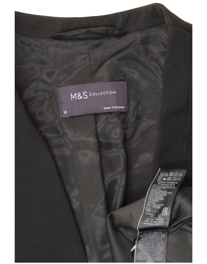 Marks & Spencer Chaqueta tipo blazer con 1 botón para mujer UK 40 XL Poliéster negro