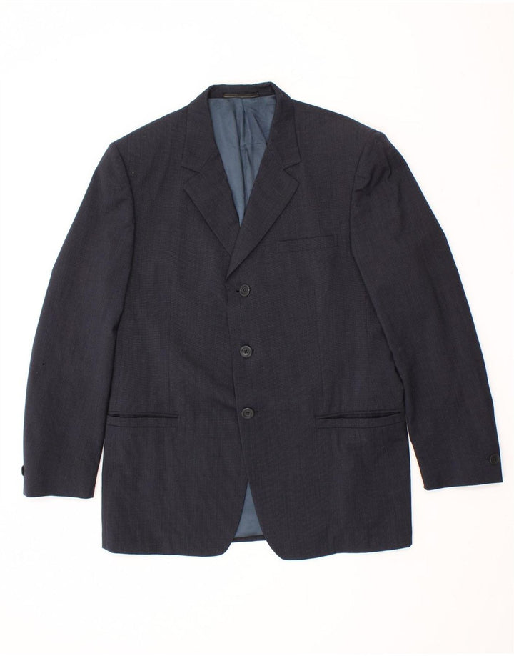 VERSACE Mens 3 Button Blazer Jacket IT 52 XL Navy Blue Wool Vintage Versace and Second-Hand Versace from Messina Hembry 