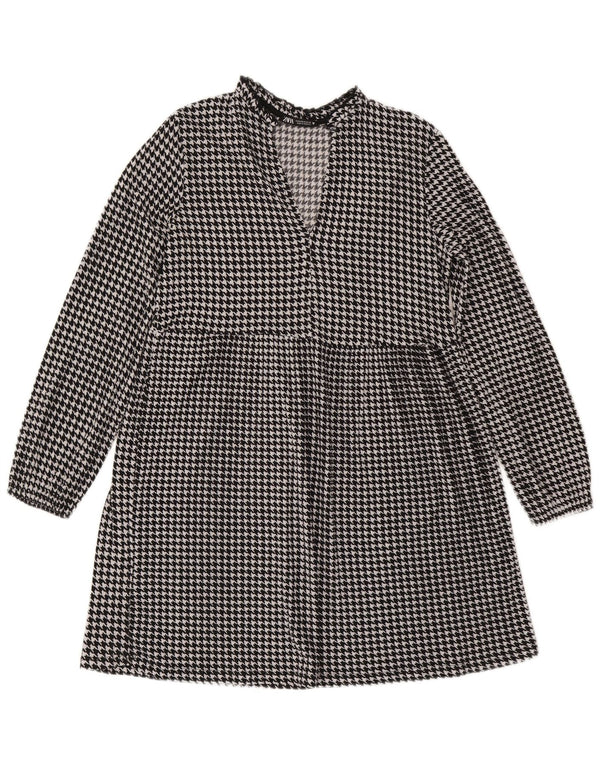 Zara Vestido Acampanado De Manga Larga Para Mujer UK 44 Medium Black Houndstooth